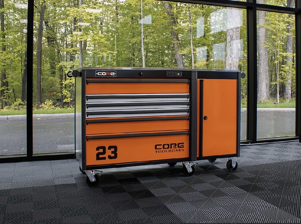 Orange CORE rolling toolbox with side locker
